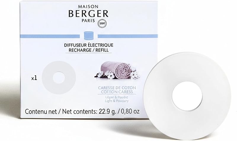 MAISON BERGER Caresse de Coton Nomadic Diffuser Refill, Ceramic | Caresse de Coton Ceramic Refill, 6 to 8 Week