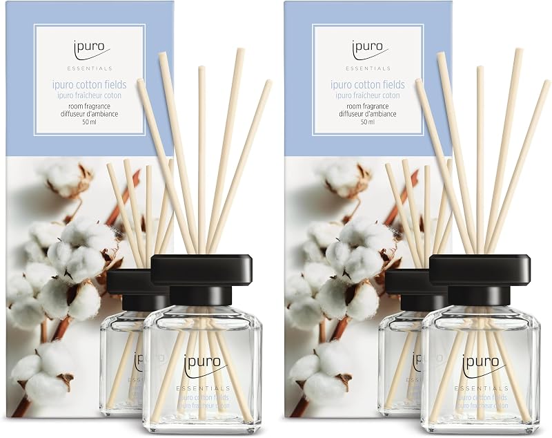 ipuro - Essentials Cotton Fields Home Fragrance 50ml - Notes of Adiana, Vanilla Flower, Geranium, Rose, Violet