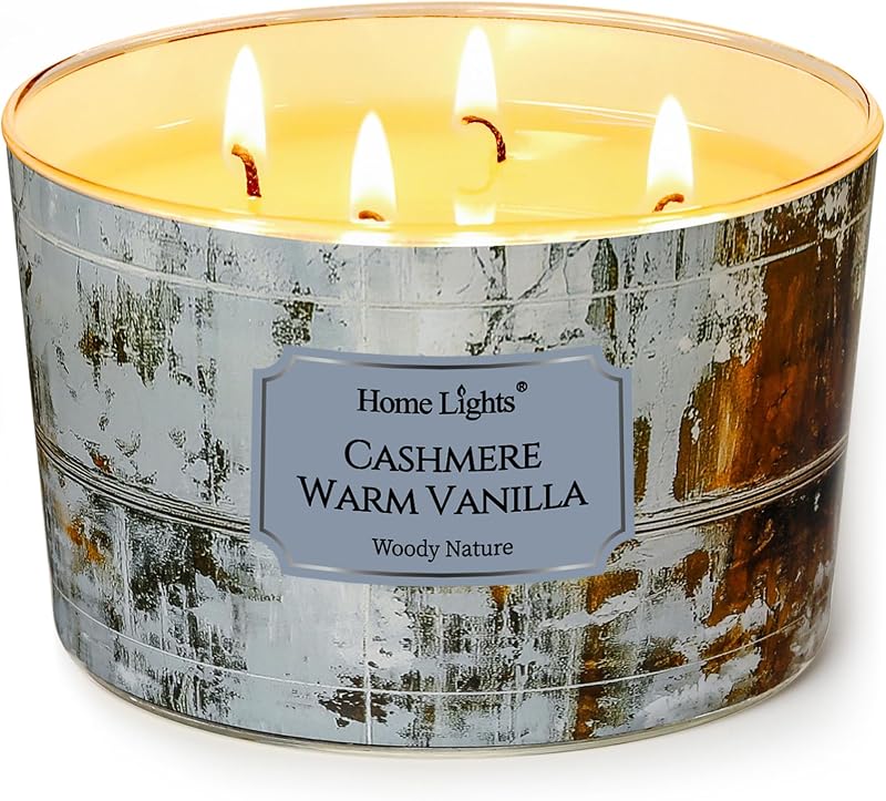 HomeLights Scented Candles for Women and Men, 18oz 4 Wick Aromatherapy Candle Jar Ideal for Home Decor and Gif