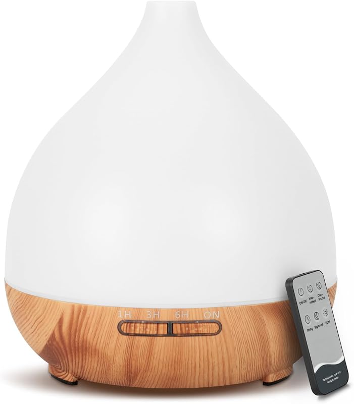 Cozary Essential Oil Diffuser, 400 ml Ultrasonic Electric Essential Oil Diffuser with Remote Control, 3 Timers