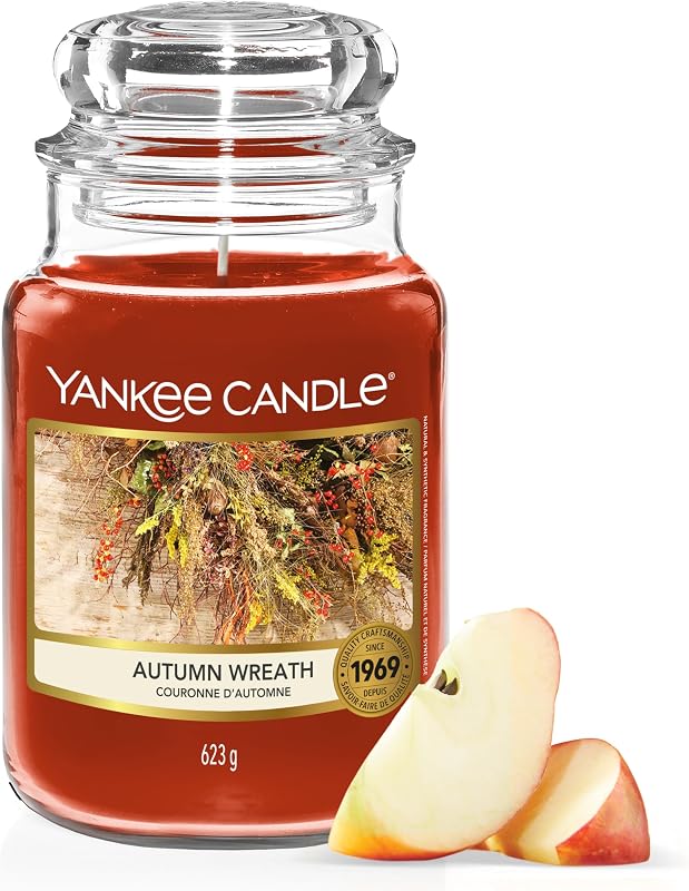Yankee Candle Scented Candle | Autumn Wreath Large Jar Candle | Long Burning Candles: Up to 150 Hours | Perfec
