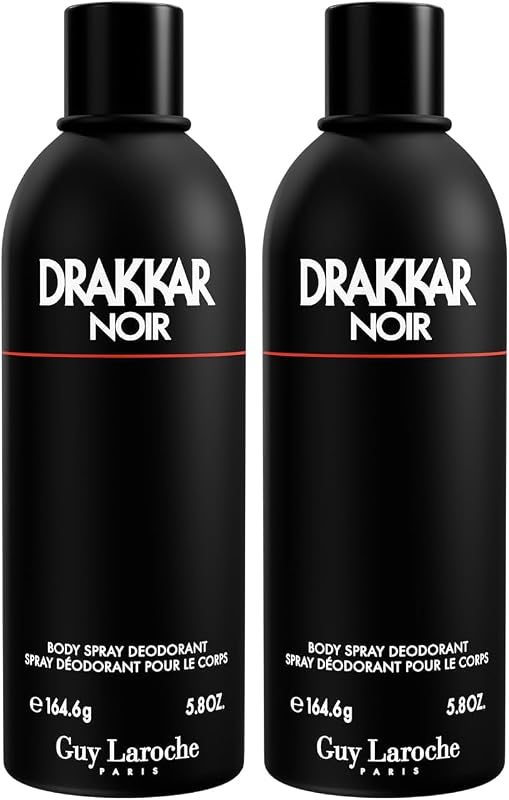 Guy Laroche Drakkar Noir Men's Body Spray, Fresh and Classic Male Evening Fragrance, Citrus Notes, Spicy Berri