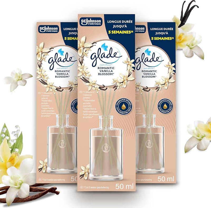Glade Sticks – Fragrance Diffuser with Essential Oils – Paraben-Free – Long Lasting Up to 5 Weeks – Romantic V