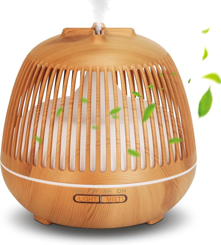 Vinato 550 ml Essential Oil Diffuser, Ultrasonic Aromatherapy Diffuser with 7 LED Colours, Automatic Shut-Off