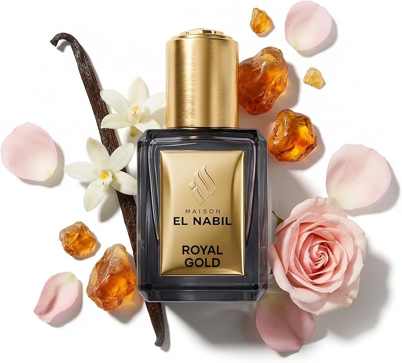 Maison El Nabil Royal Gold Roll On 5 ml Dubai Unisex Perfume for Men and Women – Concentrated Extract, Alcohol