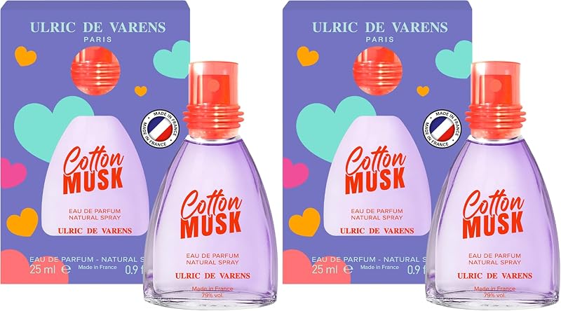ULRIC DE VARENS - Cotton Musk Eau de Parfum - Floral Musky - Women's Perfume - Spray - Made in France - 25 ml 