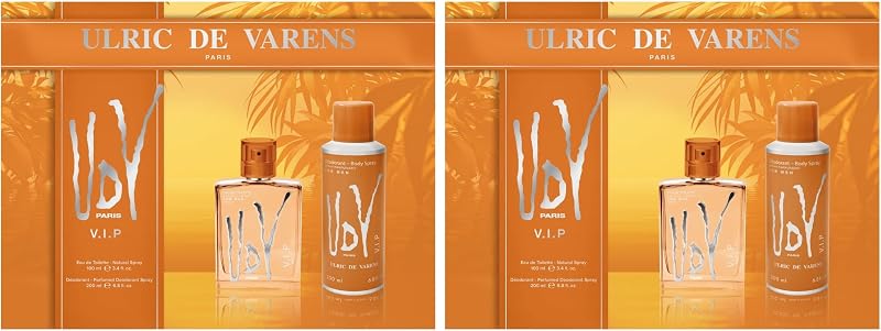 ULRIC DE VARENS - UDV VIP Men's Perfume Set - Eau de Toilette 100 ml + Deodorant Spray 200 ml - Woody, Marine,