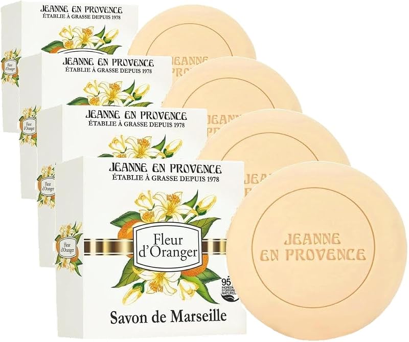 JEANNE EN PROVENCE - Solid Body & Hand Soap - Orange Blossom Fragrance - Cleans, Softens & Perfumes - 95% Natu