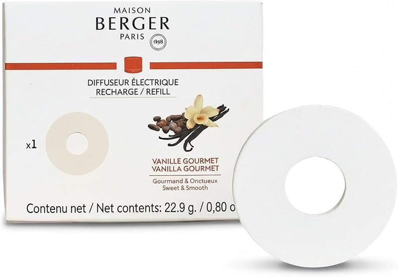 MAISON BERGER Vanilla Gourmet Refill Diffuser Nomad, Ceramic | Vanilla Gourmet Ceramic Refill, 6 to 8 Weeks, N