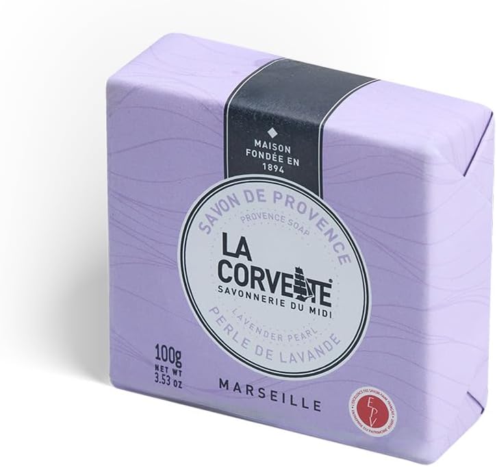 La Corvette, Sublime – La Corvette Solid Soap Surgras Lavender – 100 g – Scented Hand and Body Soap – Made in 