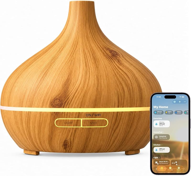 Meross MOD150 Smart Essential Oil Diffuser, WiFi Humidifier with APP Control and Voice Control, Compatible wit
