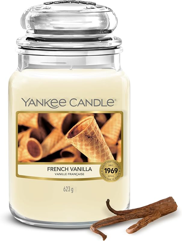 Yankee Candle Scented Candle | French Vanilla Large Jar | Long Burn Time Candles for up to 150 Hours | Perfect