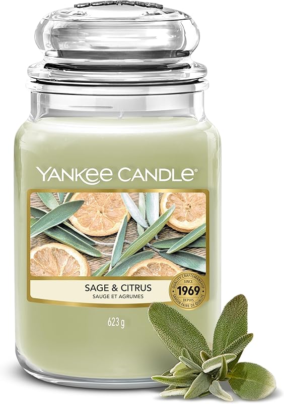 Yankee Candle Scented Candle | Sage & Citrus Large Pot | Long Lasting Candles: Up to 150 Hours | Perfect Gifts