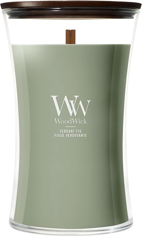 WoodWick Scented Candle | Large Hourglass Candle | Verdant Fig | Perfect Gifts for Women