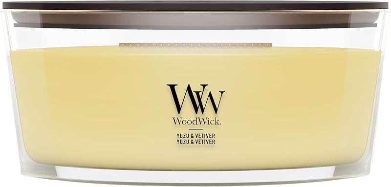 WoodWick Scented Candle | Ellipse Candle | Yuzu & Vetiver | Perfect Gifts For Women