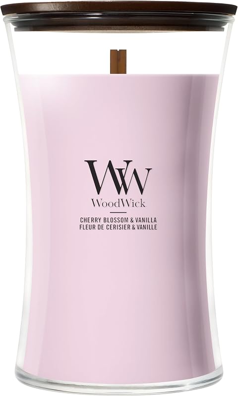 WoodWick Scented Candle | Large Hourglass Candle | Pink Cherry & Vanilla | Perfect Gifts for Women