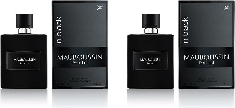Mauboussin - Pour Lui In Black 100 ml - Eau de Parfum for Men - Woody & Oriental Scent (Pack of 2)