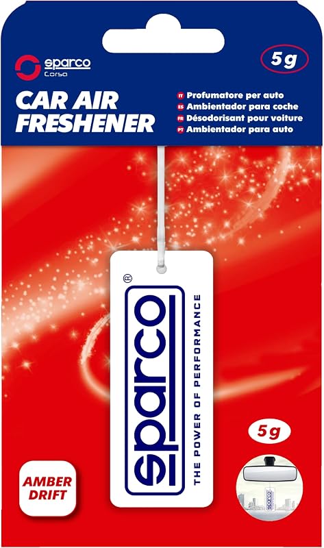 Sparco Cellulose Home Fragrance with Attach, Amber Drift Fragrance, Woody and Spicy Aroma, Up to 30 Days, 5g
