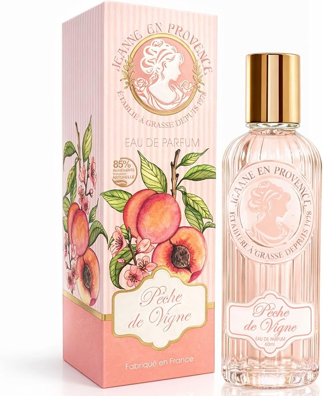 JEANNE EN PROVENCE - Women's Perfume Peach of Vine - Eau de Parfum - Spray Bottle 60 ml - Made in France in Gr