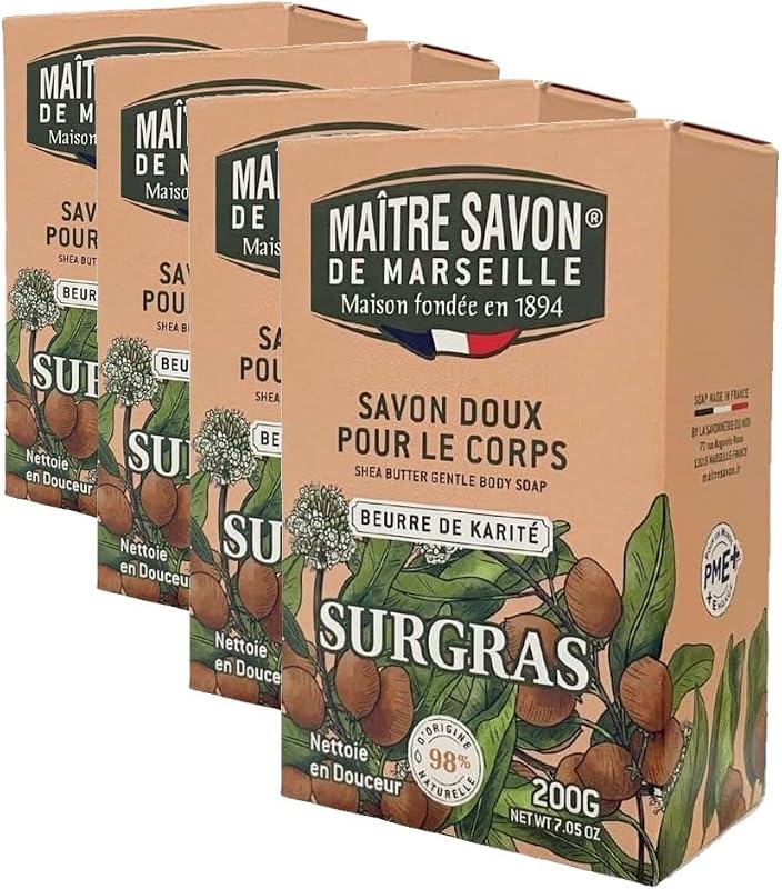Maître Savon de Marseille – Soft Soap for Body & Hands with Shea Butter – 200 g – 98% Natural Origin – Vegetab