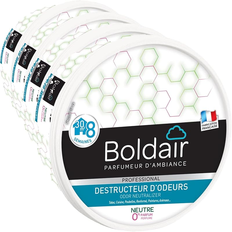 BOLDAIR - Odour Destructive Gel Neutral - Neutralises Odors - Perfumes - Solid Gel Product - Multi Application
