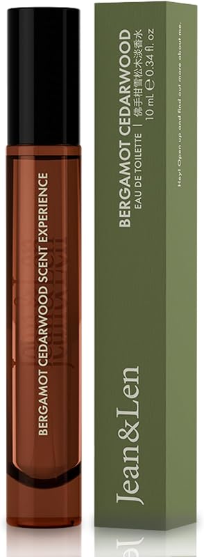 Jean & Len Eau de Toilette Bergamote & Bois de cèdre, parfum épicé et pétillant, mini-flacon pratique, idéal p