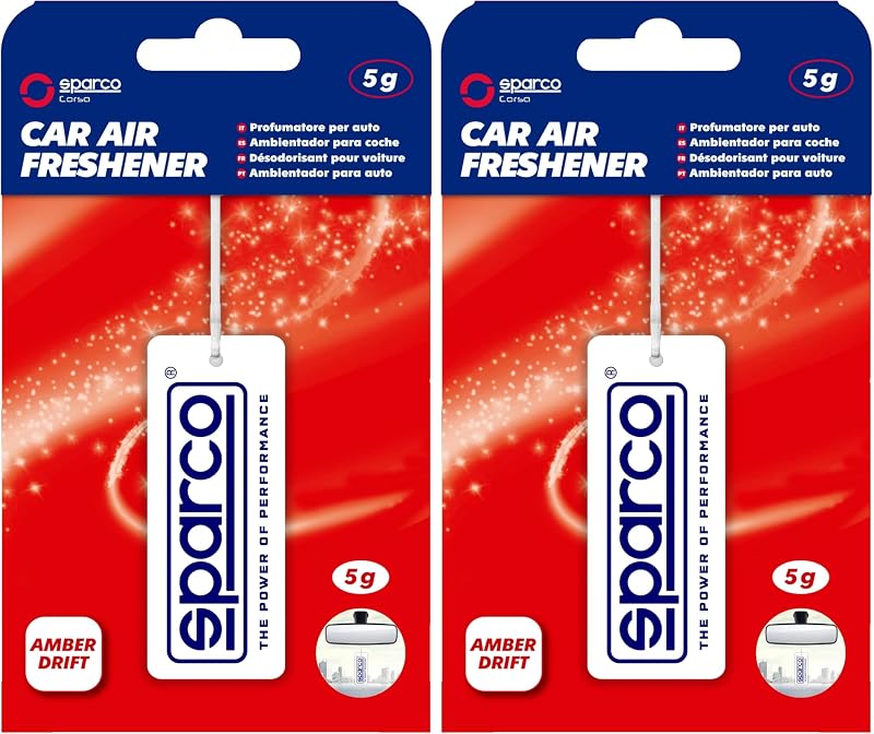Sparco Cellulose Home Fragrance with Attach, Amber Drift Scent, Woody and Spicy Aroma, Up to 30 Days 5g (Pack 