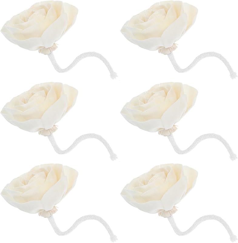 TOPPERFUN 6 Pièces Diffuseur de Parfum D'ambiance avec Bâtonnets en Coton et Fleur Artificielle en Papier de R