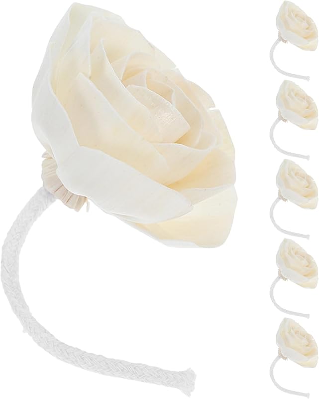 Veemoon Diffuseur en Coton 6 Pièces avec Fleurs Artificielles, Texture Naturelle et Design Artisanal, pour Par