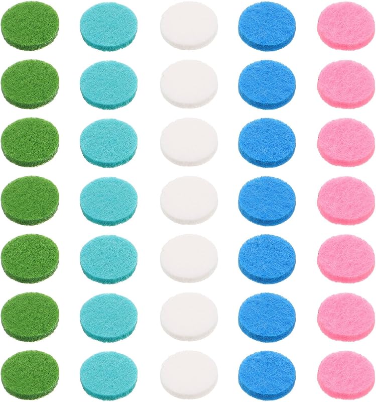 STOBAZA 100 Pièces Coussinets Diffuseurs Ronds en Coton Fibreux 25mm Recharge Facile pour Collier Aromathérapi